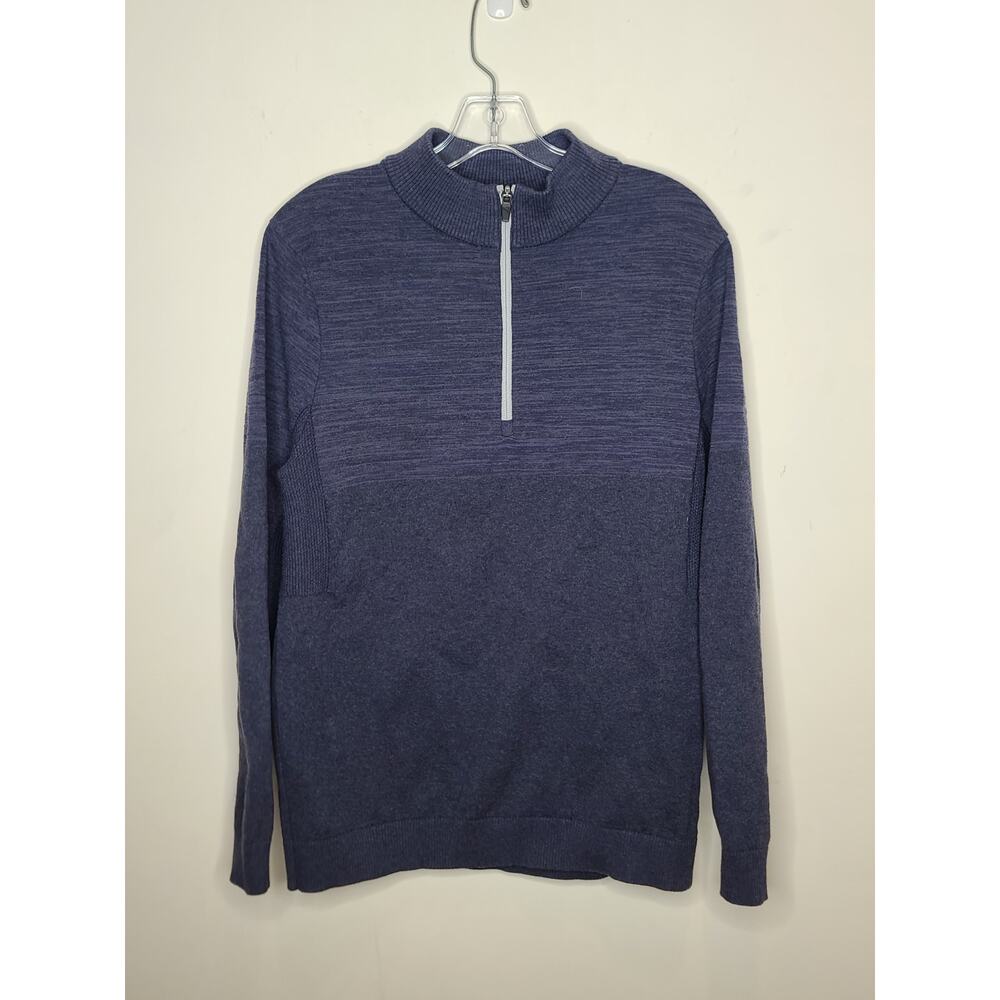 Puma blue 1/4 zip pullover long sleeve mock neck sweater - small